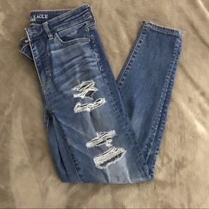American eagle high waisted ripped jeans